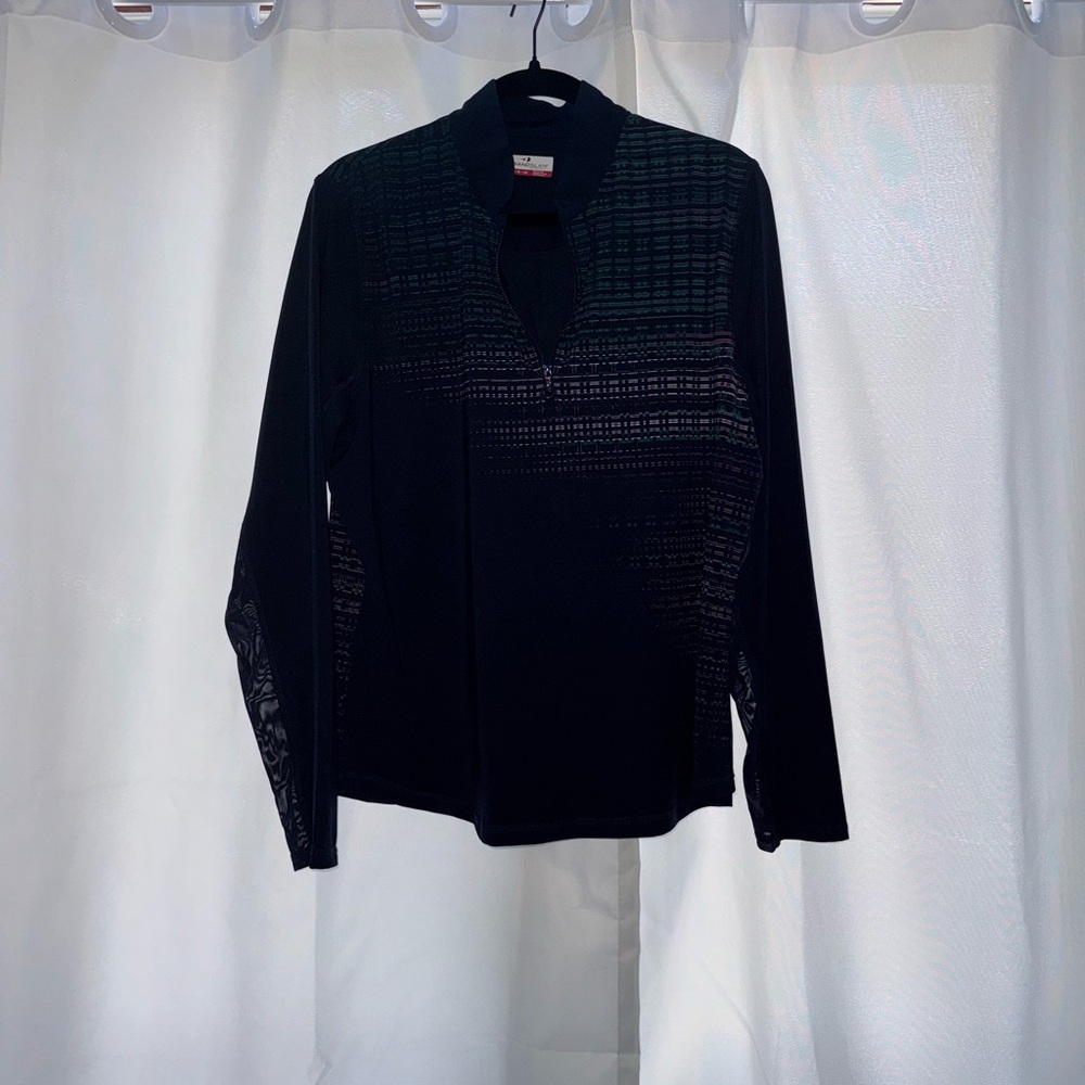 Chic Navy Blue Long Sleeve Top